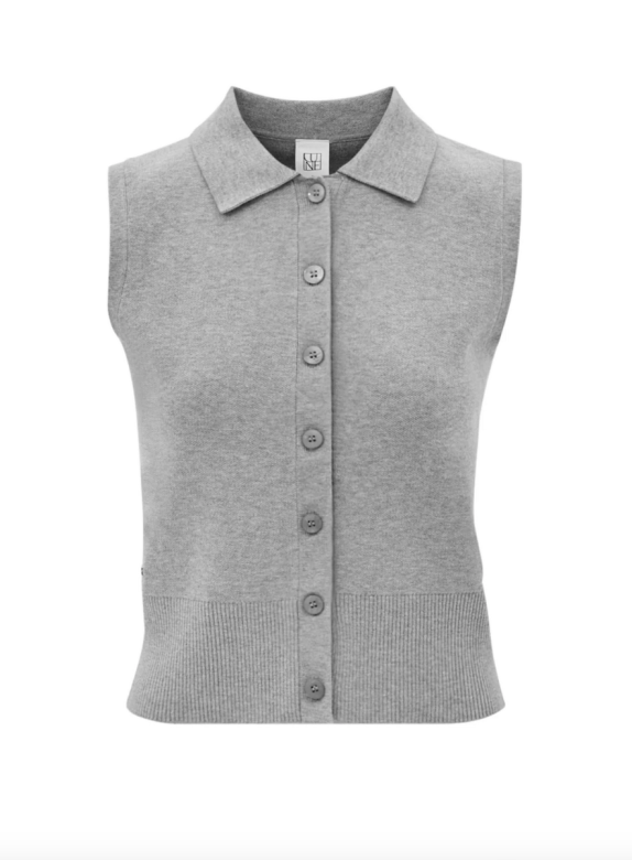 LUNE OLLY SLEEVELESS CARDIGAN Grey melange
